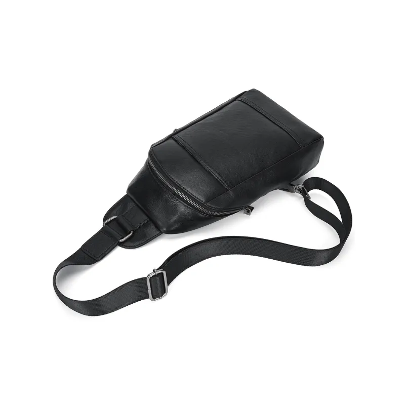 ROBERTA DI CAMERINO Cow Leather Sling Bag Men's Black-3