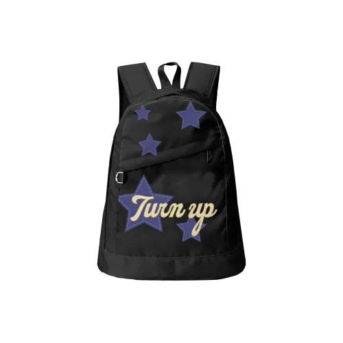 TURN UP Polyester Backpack Regular Unisex Black