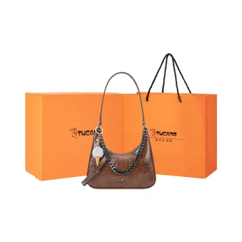 TUCANO Cow Leather One Shoulder Shoulder Bag Handbag Crossbody Bag Regular Women's Brown/Black