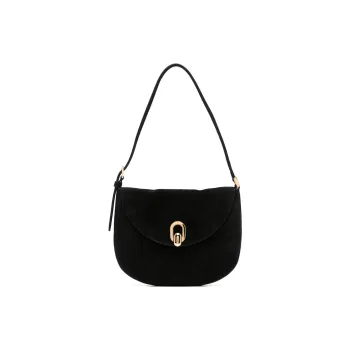 SAVETTE Calfskin Handbag Shoulder Bag Small Size Women's Black