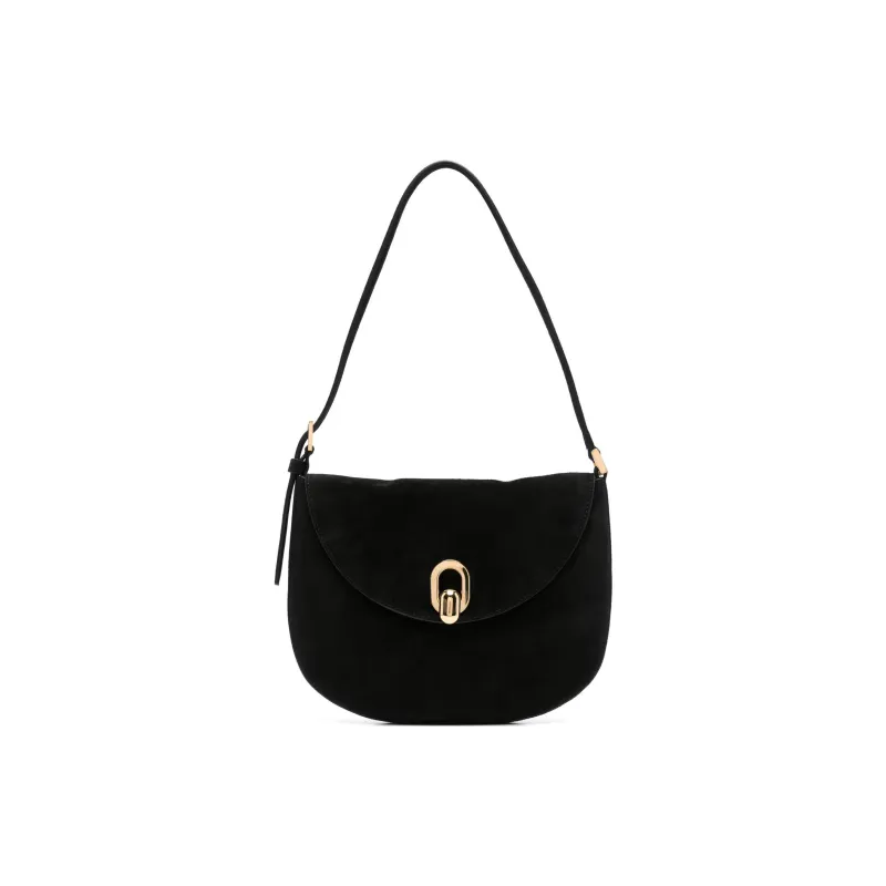 SAVETTE Calfskin Handbag Shoulder Bag Small Size Women's Black-0