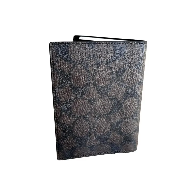 COACH PVC Wallet, Card Holder, Passport Holder Men's Dark Coffee-2