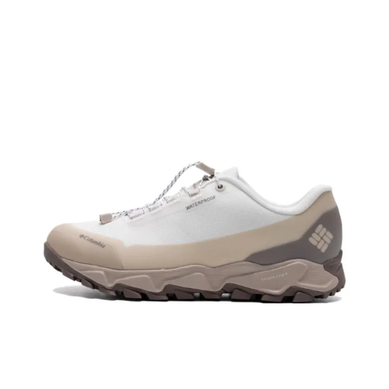 Columbia Cushioned Slip Resistant Abrasion Resistant Low Top Trekking Shoes Men's White Brown-0