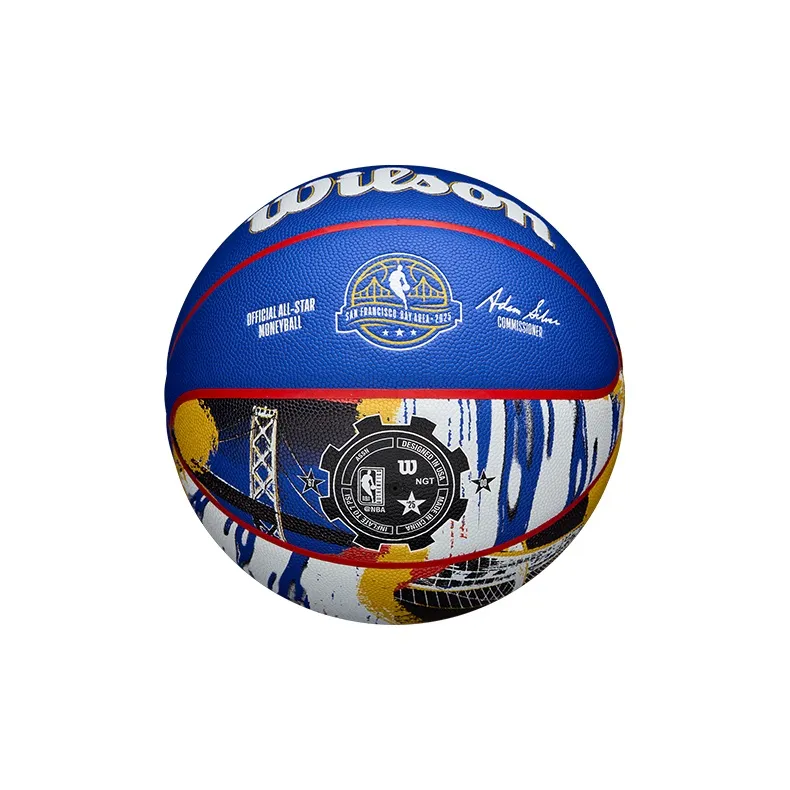 Wilson All Star Microfiber Composite Basketball Blue Size 7 Ball Match Unisex-4