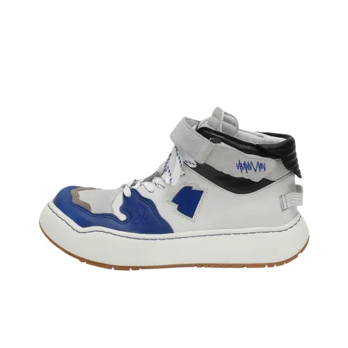 ADER ERROR KHALIF Slip-Resistant High-Top Skateboard Shoes Men's White Blue