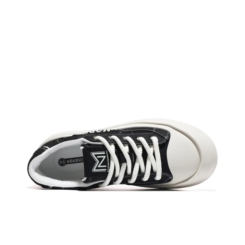 MOREMORENOISE Coverage Breathable Slip Resistant Low Top Canvas Shoes Unisex White Black-3