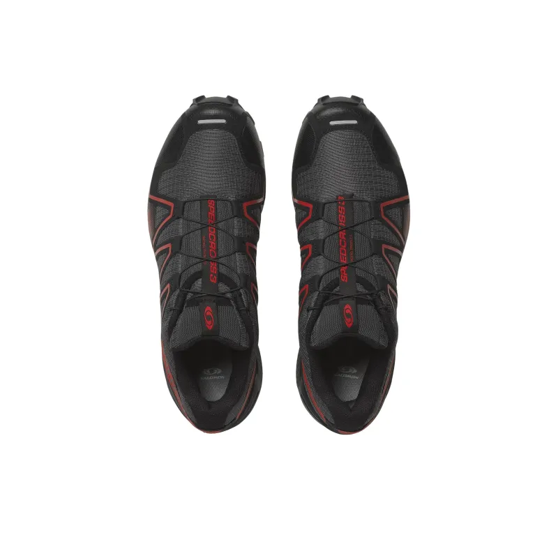 SALOMON Speedcross 3 Anti Slip Wear Resistant Low Top Casual Running Shoes Men's Black Red-3