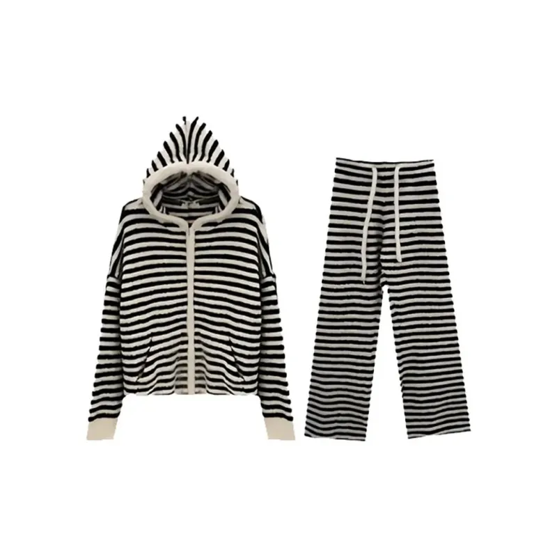 O'MESIK Pajama Set Women's Black White-0