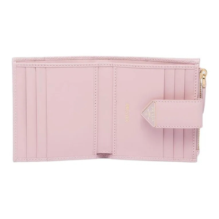 PRADA Saffiano Calfskin Wallet Women's Snow Pink-3