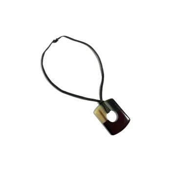 HERMES Buffalo Horn Necklaces Women's Umber