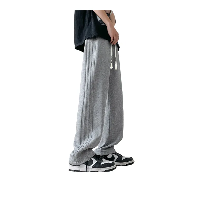 DANGERTIGER Knitted Sports Pants Unisex Gray-6