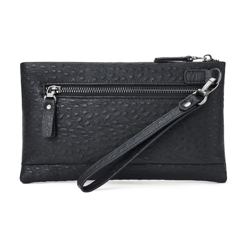 ROBERTA DI CAMERINO Cow Leather Clutch Wallet Regular Men's Black/Coffee-9