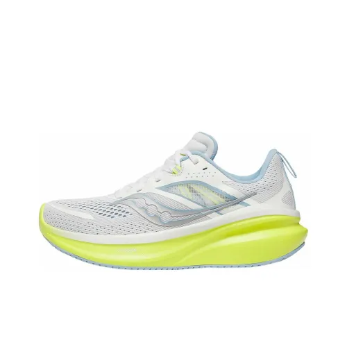 Saucony OMNI 22 Anti Slip Wear Resistant Low Top Running Shoes Women's White Yellow