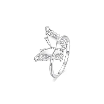 KADER 925 Sterling Silver Rings Women's Silver Girl Friend Good Luck Box
