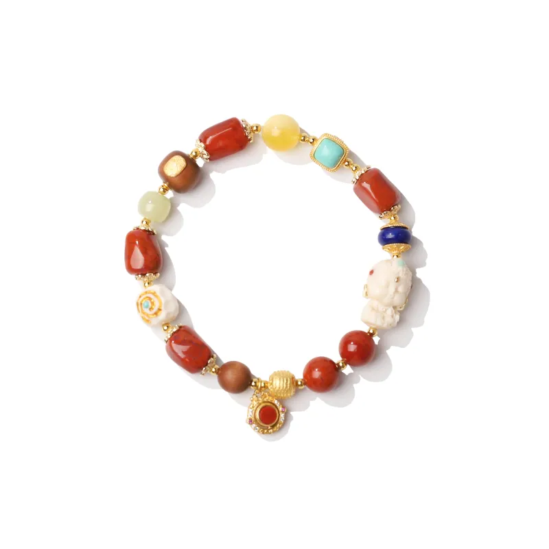 YUANYUANRUYI South Red Agate Fine Jade Bracelets Unisex-2