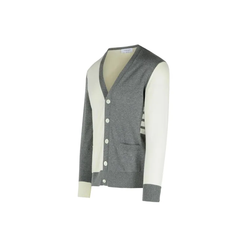 THOM BROWNE 4 Bar Colourblock Button Up Cardigan-2