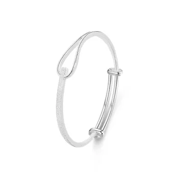 YUOFFICIAL 999 Fine Silver Bangles Women's
