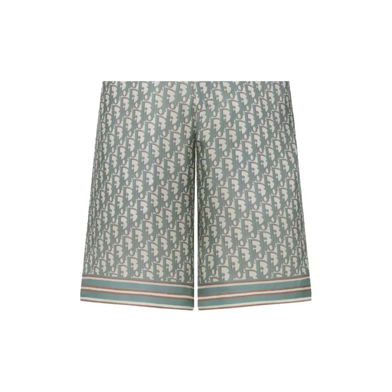 DIOR SS24 Oblique Bermuda Shorts Casual Shorts Men's Gray Green-3