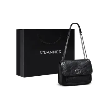 C°BANNER Cow Leather With Synthetic Leather Shoulder Bag Regular Women's Black