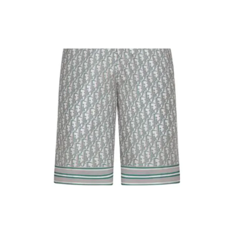 DIOR SS24 Oblique Bermuda Shorts Casual Shorts Men's Gray Green-2
