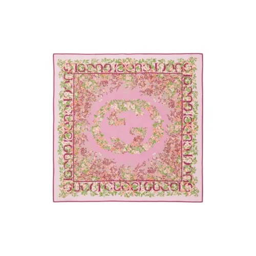 GUCCI Silk Silk Silk Scarves Women's Pink