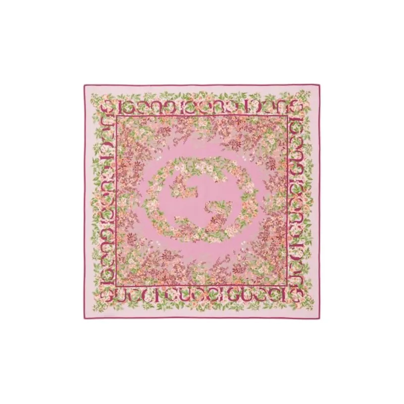 GUCCI Silk Silk Silk Scarves Women's Pink-0