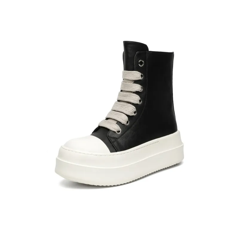 Chi Wolf High Top Skateboard Shoes Unisex Black-1