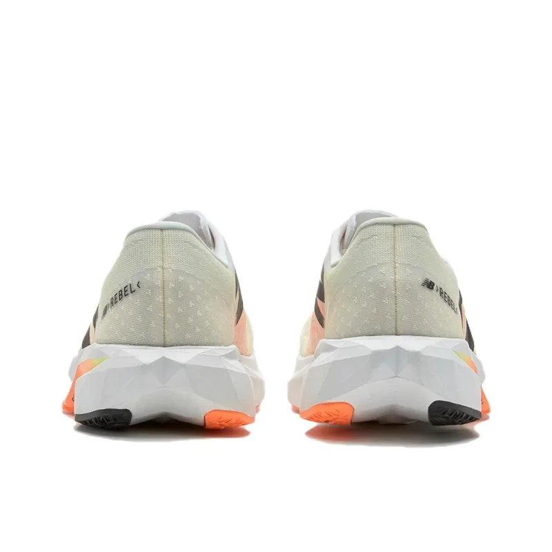 New Balance Rebel V4 Slip Resistant And Breathable Low Top Casual Running Shoes Men's White Orange Loose Fit-4