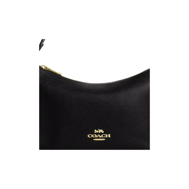 COACH Cross Stitch Leather Portable Crossbody Bag Shoulder Bag Small Size Women's Black-4