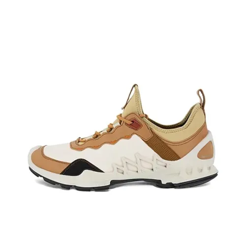 Ecco Great Step Exploration Series Abrasion Resistant Slip Resistant Low Top Casual Running Shoes Men's White Brown