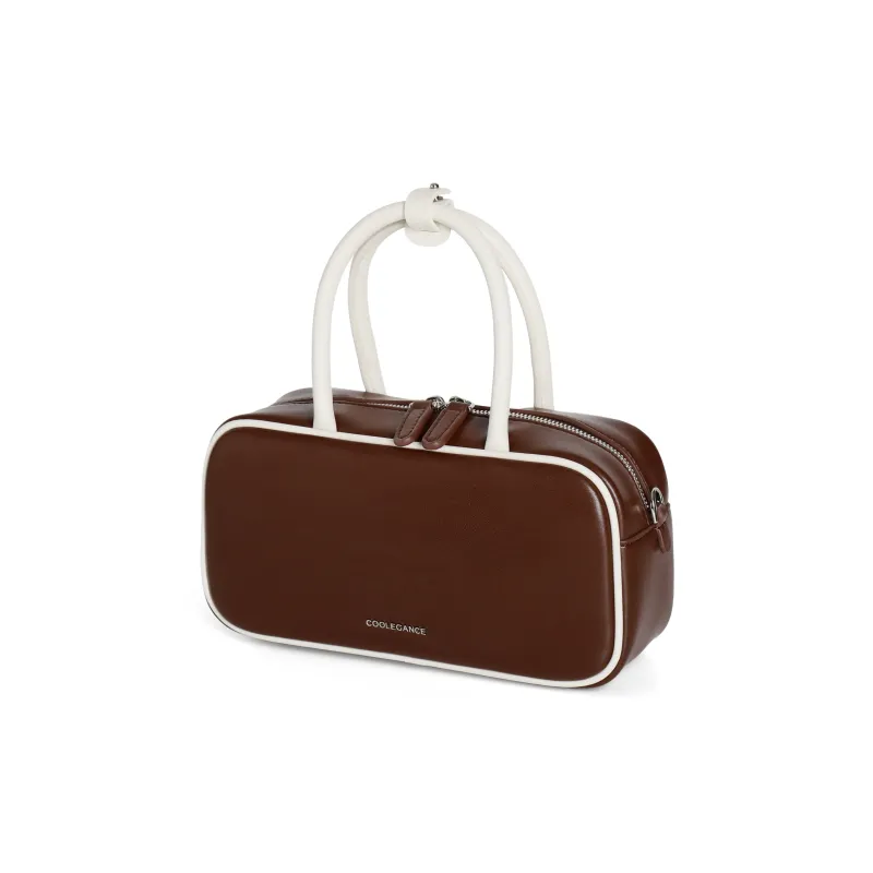 BELLE Cow Leather Boston Bag, Handbag, Crossbody Bag Small Size Women's Multicolor-5