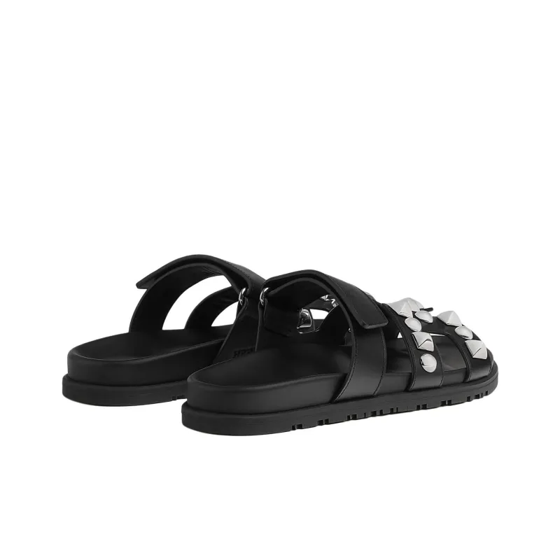 HERMES Chypre Slide Slippers Women's Black-3