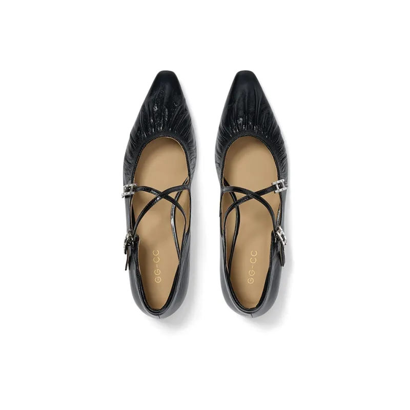 GG CC Elegance Pointed Toe Unlined Shoes 2cm Women's-1