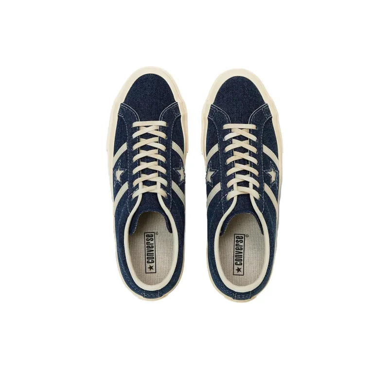 Converse Star&Bars Anti Slip Wear Resistant Low Top Canvas Shoes Unisex Blue-3