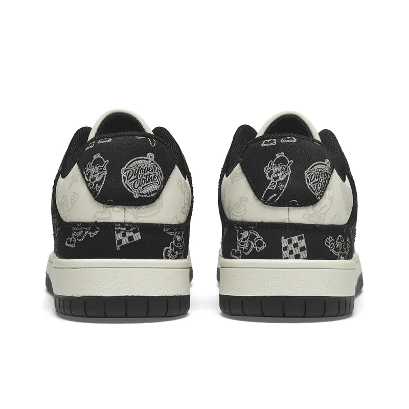 TCELLARS Cushioning, Abrasion Resistant, Height Increasing Low Top Skateboard Shoes Unisex Panda White-15