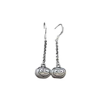 JINLUWANG 990 Foot Silver Earrings Women's