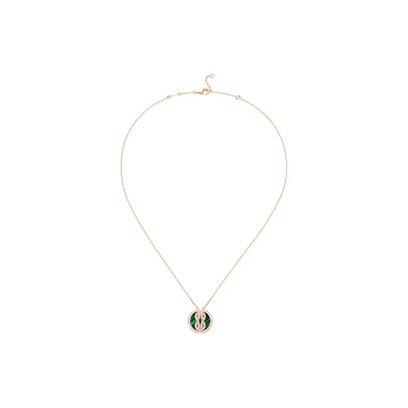 FRED 18K Rose Gold Diamond Malachite Necklaces Women's Green-1