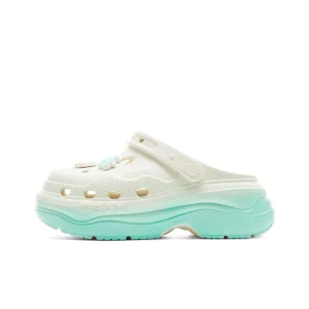 PEAK Taichi Height Increasing Shoes Clogs Women's Canvas White Green