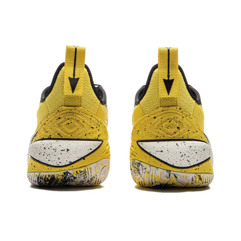 LiNing Buckets Cushioned Slip Resistant Breathable Rebound Basketball Shoes Men's Yellow Black-5