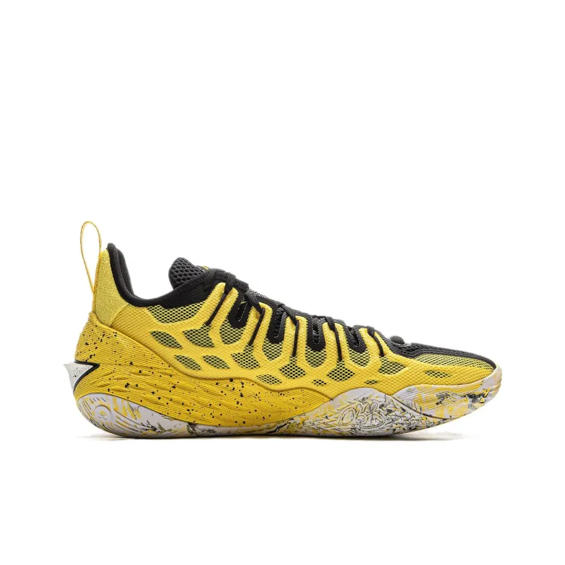LiNing Buckets Cushioned Slip Resistant Breathable Rebound Basketball Shoes Men's Yellow Black-1