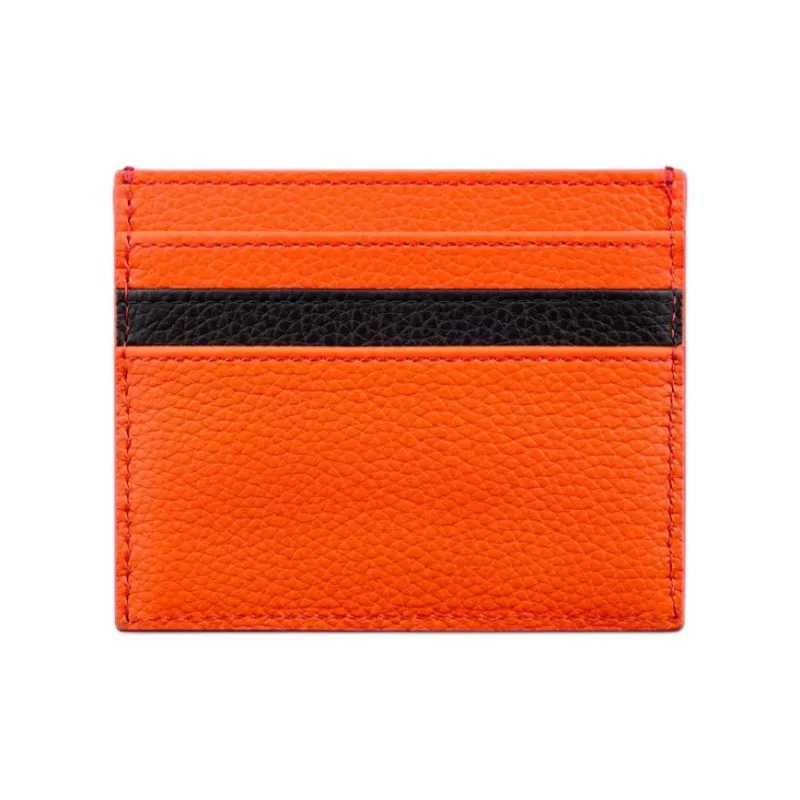 DIOR KAWS Collaboration Cow Leather Card Holder Women's Vermilion-1