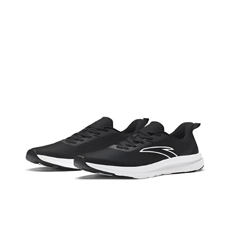 Anta Cloud Journey Anti Slip Wear Resistant Low Top Running Shoes Men's Black White-1