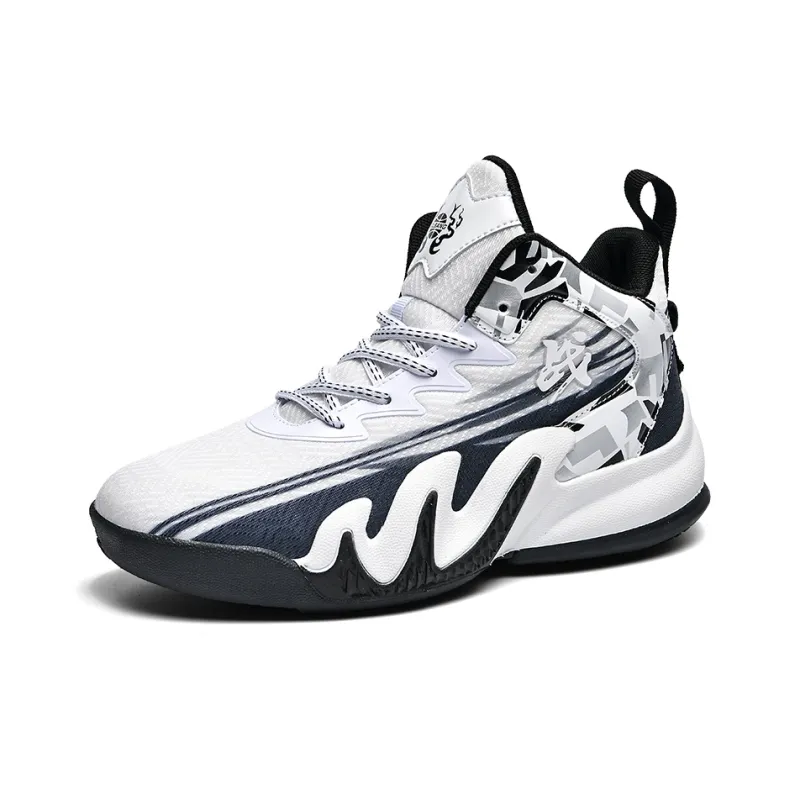 Kuding Slip Resistant Cushioning Wear Resistant Breathable High Top Children's Basketball Shoes Teenagers-14
