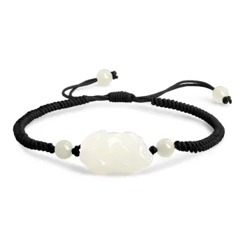 Lao Feng Xiang Hetian Jade Bracelets White Jade/Pale Greenish White Jade Unisex