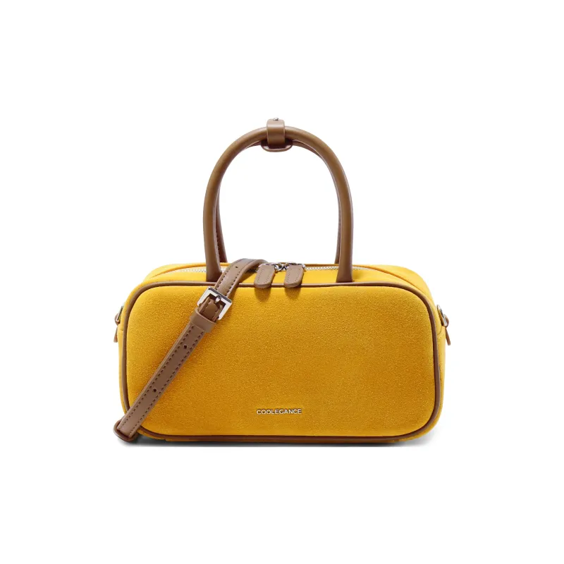 BELLE Cow Leather Boston Bag, Handbag, Crossbody Bag Small Size Women's Multicolor-0