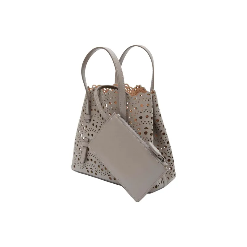 Alaia Calfskin Shoulder Bag, Crossbody Bag, Handbag Women's Taupe-2
