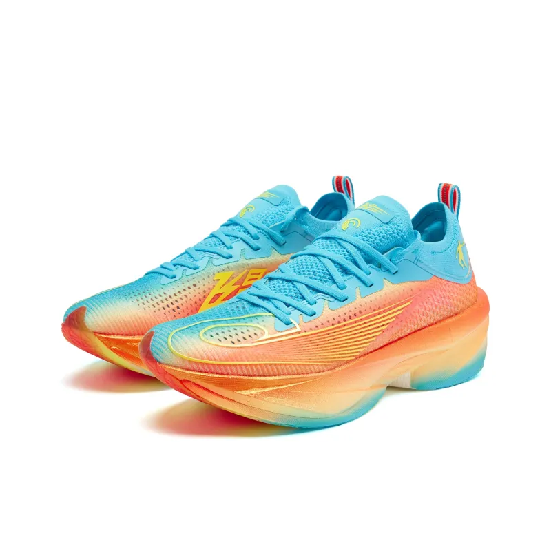 QIAODAN Feiying Plaid 2.0 Running Shoes Men Low Top Flame Red/Ice Blue-2