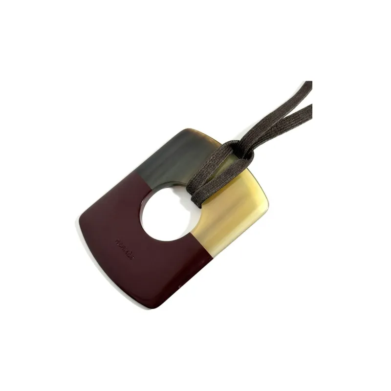 HERMES Buffalo Horn Necklaces Women's Umber-2