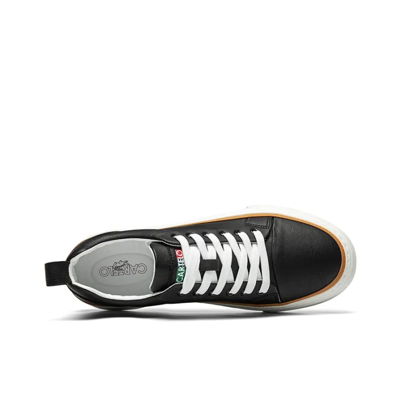 CARTELO Non-slip Lightweight Low-Top Skateboard Shoes Men's White-5