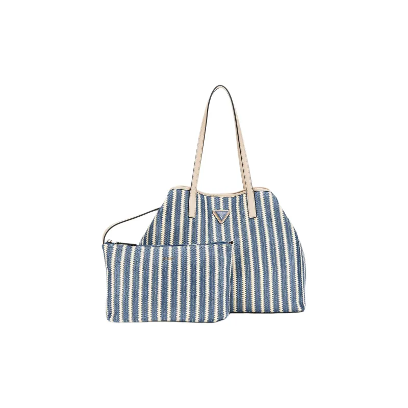GUESS Viscose Tote Bag, Shopping Bag, Shoulder Bag Women's Blue-1